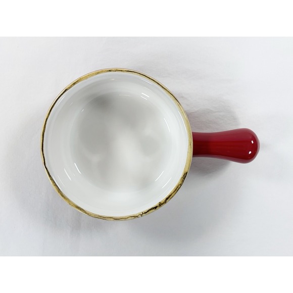 Sur La Table Red Stoneware Handled Soup Bowl Casserole Fondue Pot Oven Safe - Picture 3 of 9